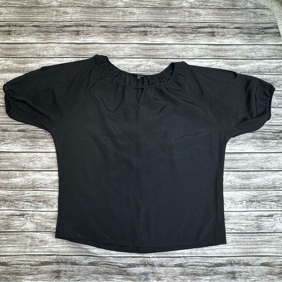 Express Women's Black Cold Shoulder Blouse S SM Small Oversized Lightweight Top - Picture 12 of 13